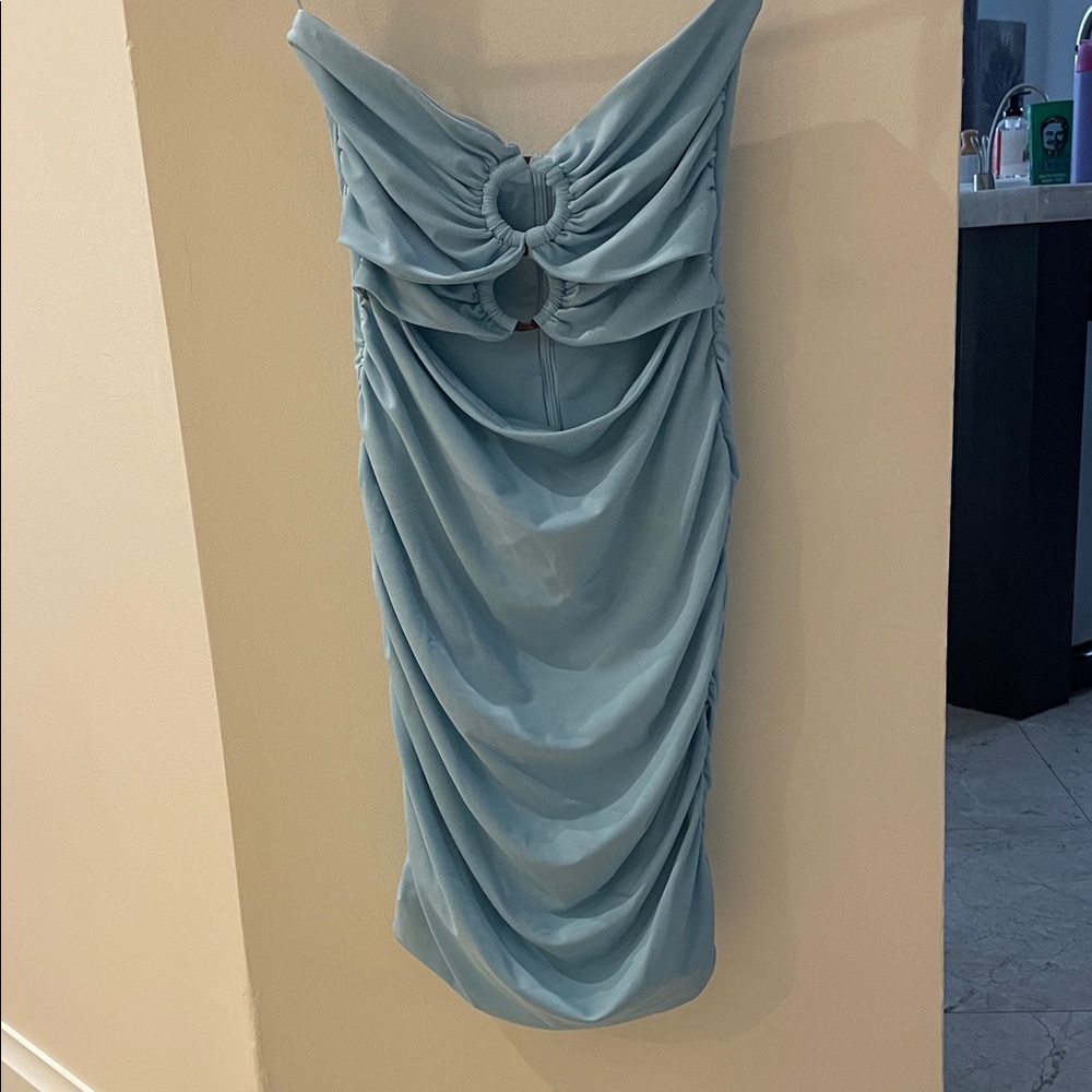 Tiger Mist Strapless Light Blue Dress
